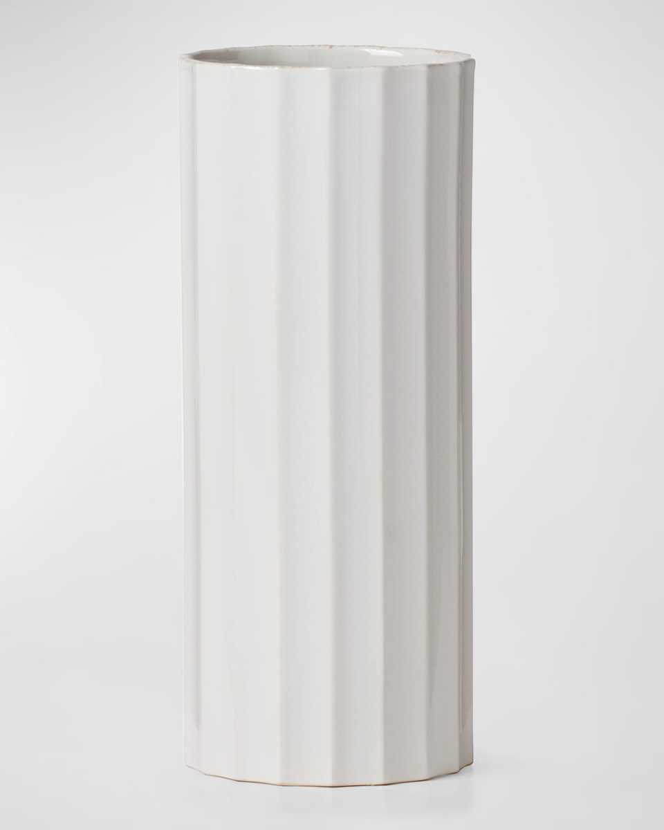 French Perle Scallop Cylinder Vase